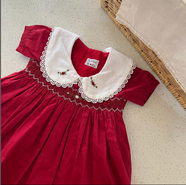Elegant occasion wear smocked dress 